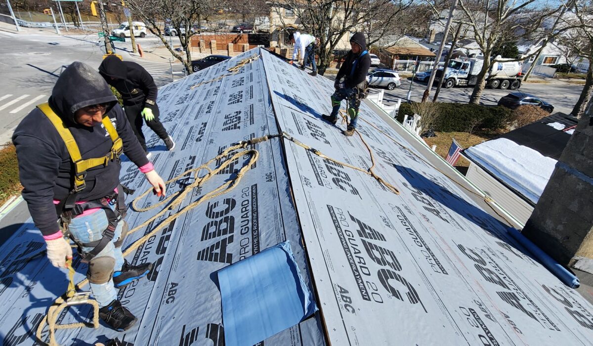 Shingle Roof, New Plywood and New Gutter Installation the Bronx Project Shot 6